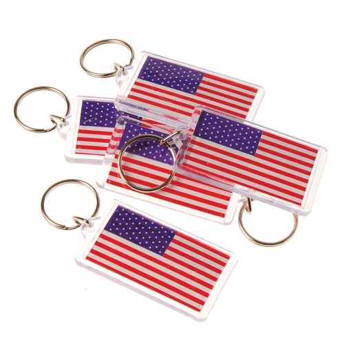 US TOY GROUP LLC - USA American Flag Keychain Key Tags, - 2.5" (1-Pack of 12) US TOYS Town Creek Trading Post - Free Shipping $50.00
