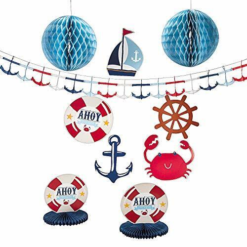 Nautical Baby Shower Decorating Kit - 10 Pieces Fun Express Town Creek Trading Post - Free Shipping $50.00