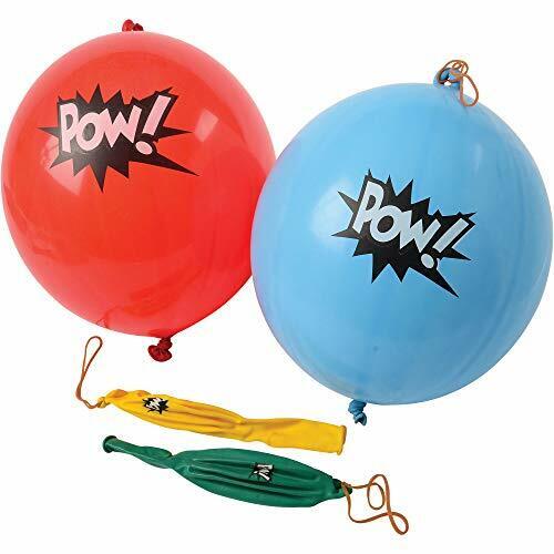 U.S. Toy Lot Of 12 Assorted Color Comic Book Super Hero Design Punch Balloons,blue, red, yellow, green US TOYS Town Creek Trading Post - Free Shipping $50.00