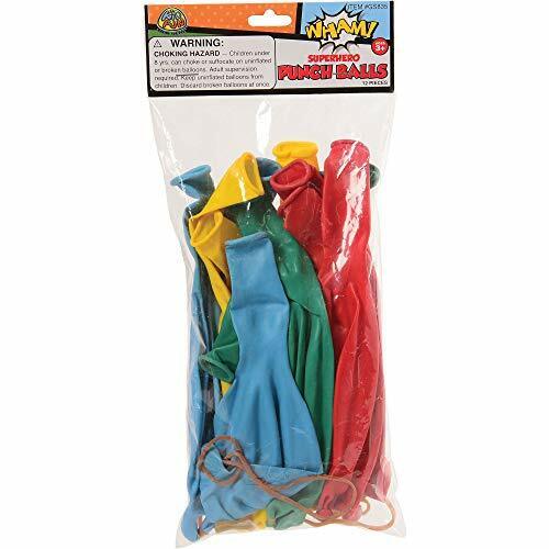 U.S. Toy Lot Of 12 Assorted Color Comic Book Super Hero Design Punch Balloons,blue, red, yellow, green US TOYS Town Creek Trading Post - Free Shipping $50.00