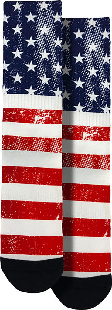 Patriotic American Flag Crew Socks - SHOE SIZE (8-13 Men) (5-10 women) Spoontiques Town Creek Trading Post - Free Shipping $50.00