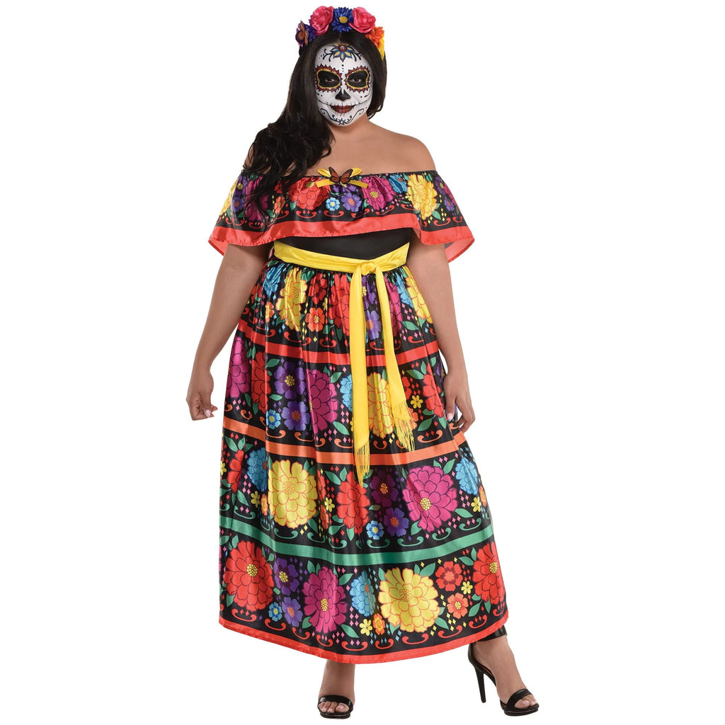 Sugar Skull Beauty Dress & Headband Set for Women - Plus XXL (18-20) amscan Town Creek Trading Post - Free Shipping $50.00