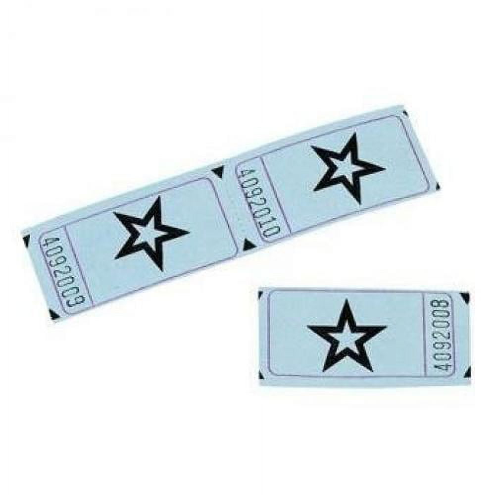 Blue Single Roll Raffle Tickets W/Star, 2000 Tickets Fun Express Town Creek Trading Post - Free Shipping $50.00