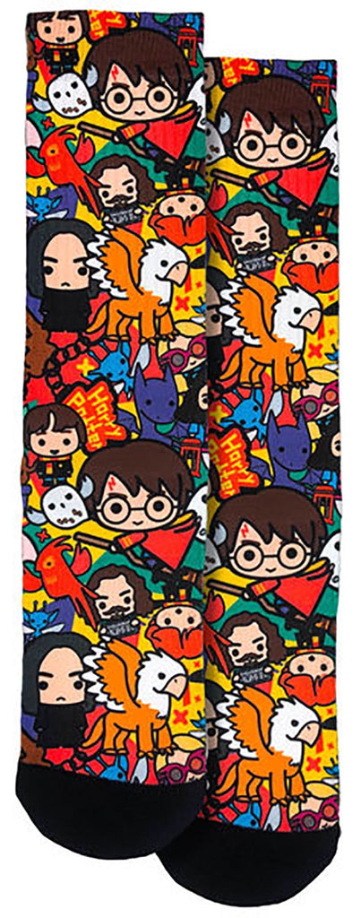 Harry Pottter Cartoon Collage Crew Socks - SHOE SIZE (8-13 Men) (5-10 women) Spoontiques Town Creek Trading Post - Free Shipping $50.00