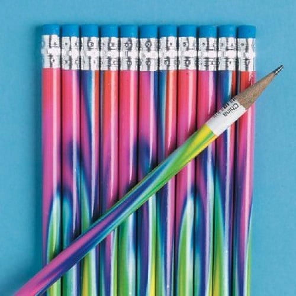 Fun Express Tie-Dyed Pencils - 24 Pieces Fun Express Town Creek Trading Post - Free Shipping $50.00