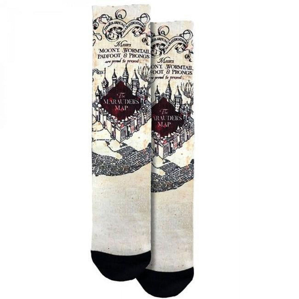 Harry Potter Marauder's Map Crew Socks - SHOE SIZE (8-13 Men) (5-10 women) Spoontiques Town Creek Trading Post - Free Shipping $50.00