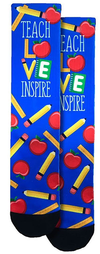 School Teacher Crew Socks - SHOE SIZE (8-13 Men) (5-10 women) Spoontiques Town Creek Trading Post - Free Shipping $50.00