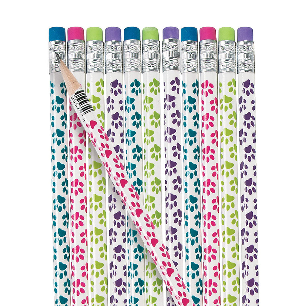 Fun Express Paw Print Pencils - 24 Pieces - Educational And Learning Activities For Kids Fun Express Town Creek Trading Post - Free Shipping $50.00