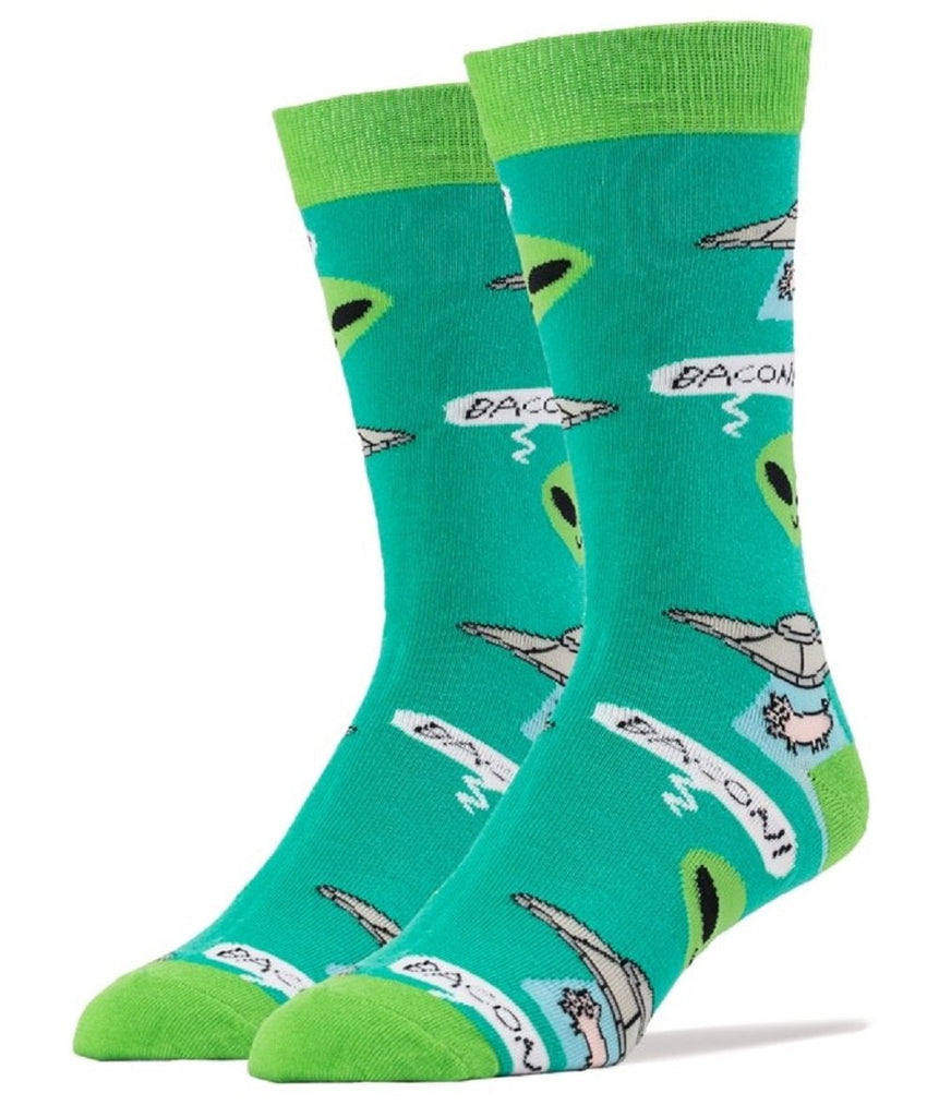 Bacon Abduction Crew Socks - MENS - (Size 6-12) By OOOH YEAH OOOH YEA Town Creek Trading Post - Free Shipping $50.00