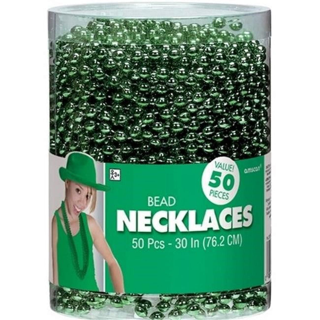 30" Green Metallic Bead Necklaces (50 Count) amscan Town Creek Trading Post - Free Shipping $50.00
