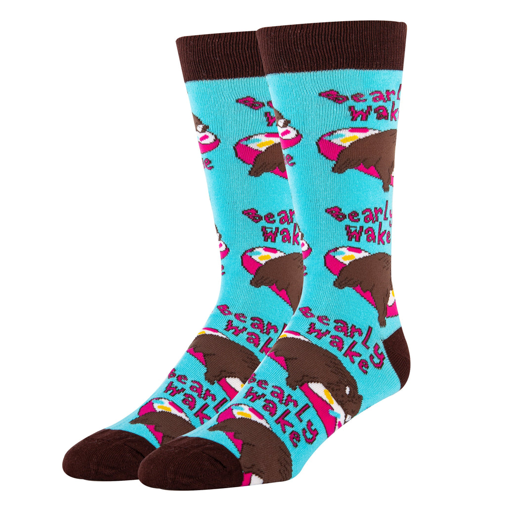 Bearly Awake Crew Socks - MENS - (Size 6-12) By OOOH YEAH OOOH YEA Town Creek Trading Post - Free Shipping $50.00