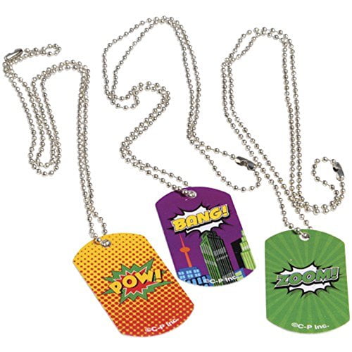 U. S. Toy Lot of 12 Assorted Metal Super Hero Comic Book Theme Dog Tags, Multicolor, One Size (JA832) US TOYS Town Creek Trading Post - Free Shipping $50.00