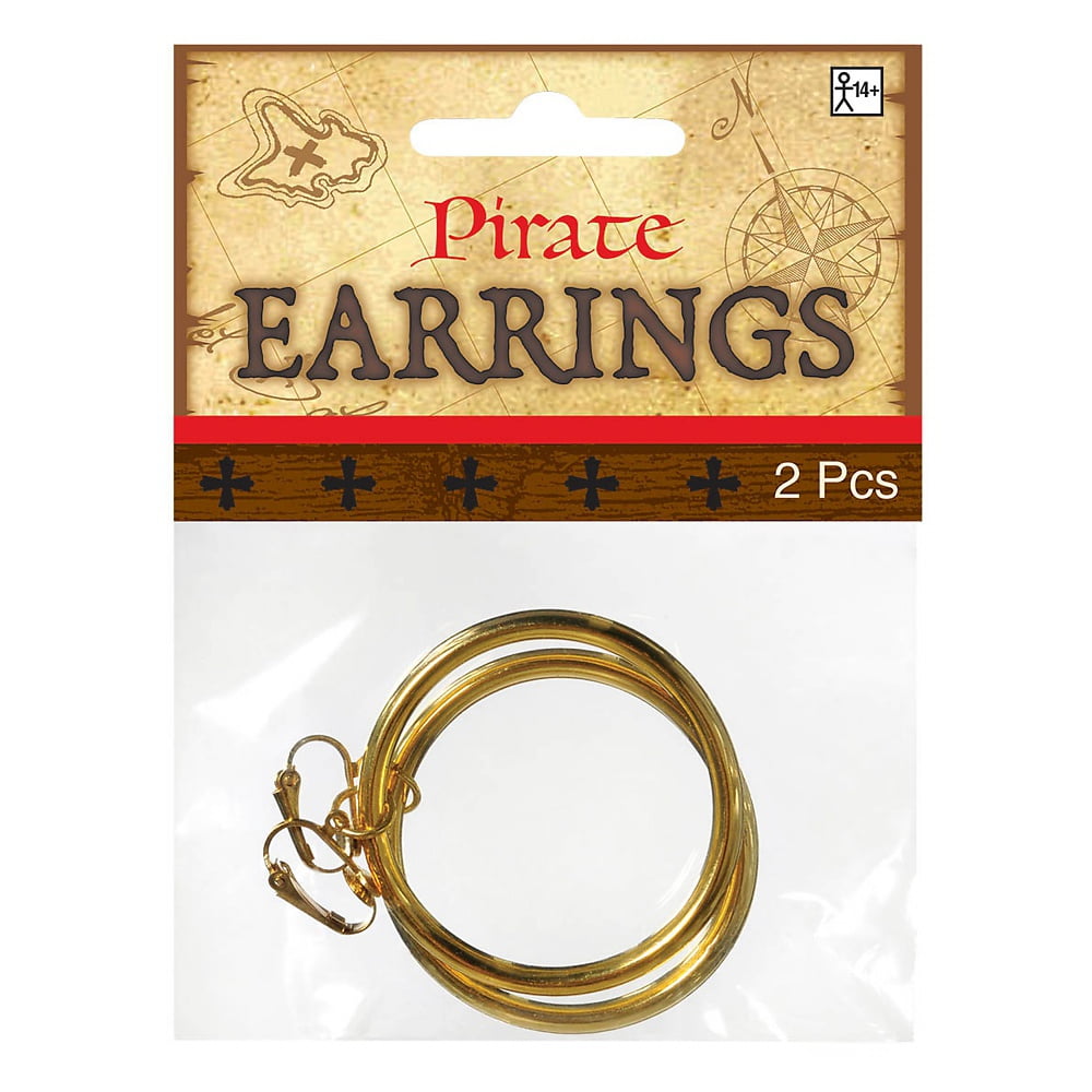 Gold Hoop Earrings Costume Accessory - 6.3" x 3.8" x 2.3" amscan Town Creek Trading Post - Free Shipping $50.00
