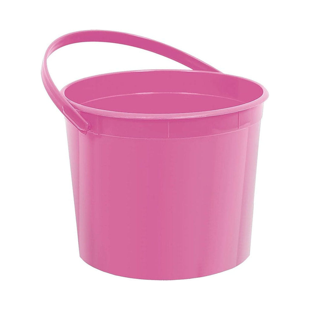 Bright Pink Plastic Bucket - 6.25" x 4.5" amscan Town Creek Trading Post - Free Shipping $50.00