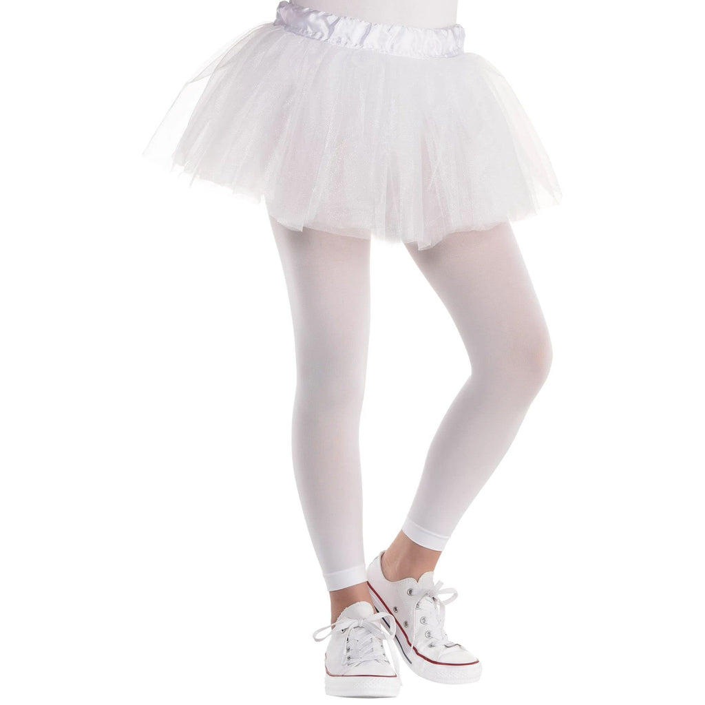 Amscan Child Leggings Costume Footless Tights, M/L, White amscan Town Creek Trading Post - Free Shipping $50.00