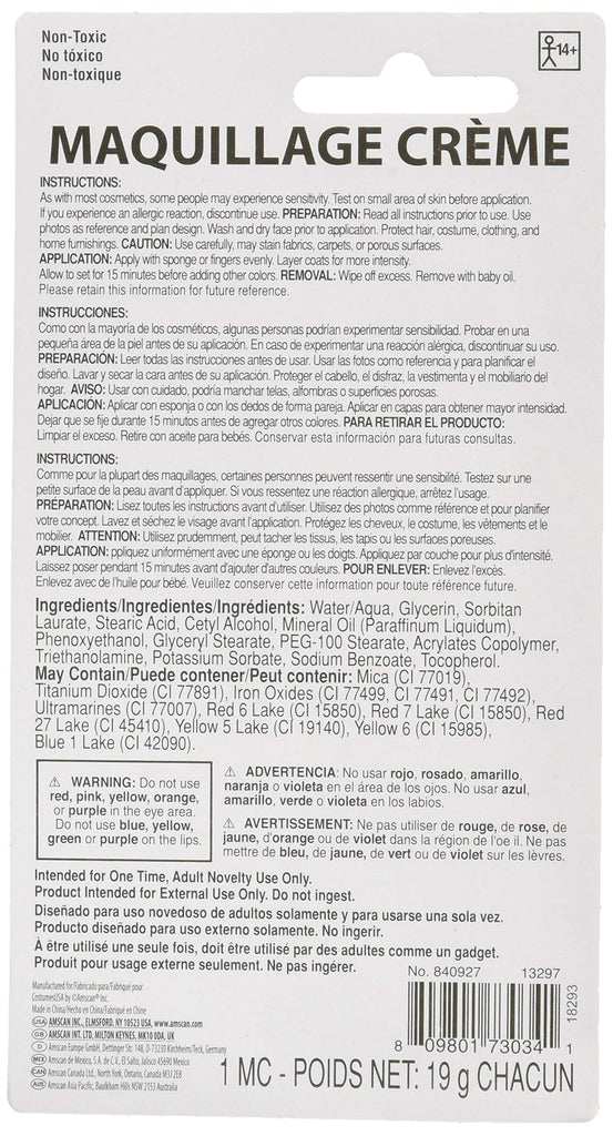 White Cream Makeup - 0.7 Oz (18 PK) amscan Town Creek Trading Post - Free Shipping $50.00