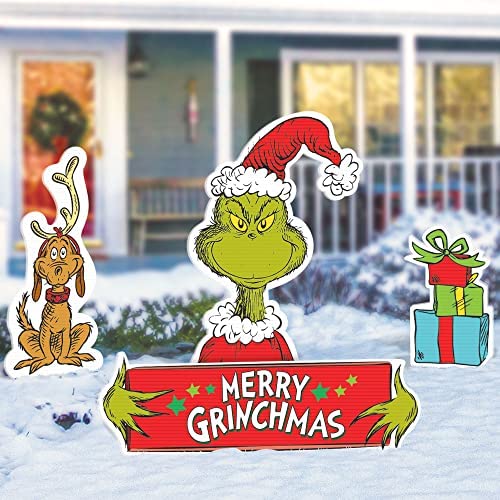 Grinch Lawn Signs - 4 ct amscan Town Creek Trading Post - Free Shipping $50.00