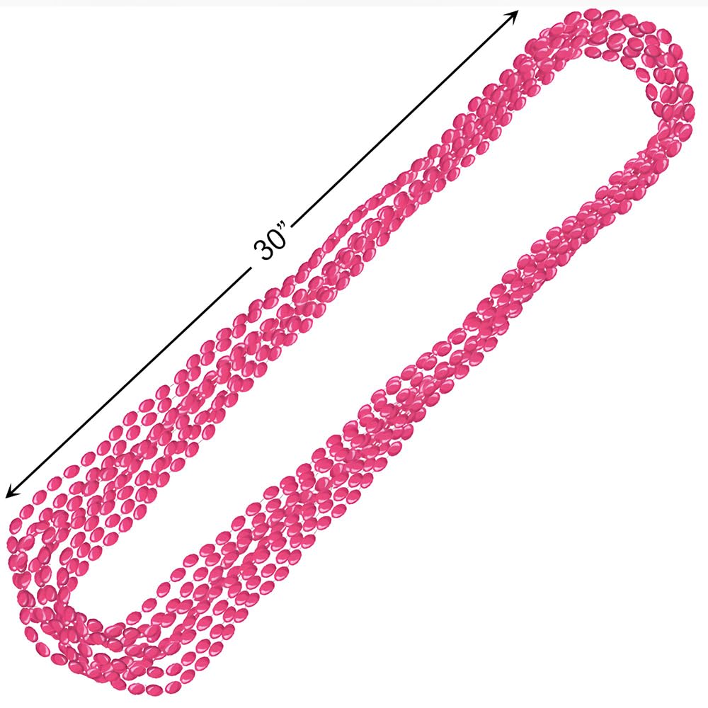 30" Pink Metallic Bead Necklaces (Pack of 8) amscan Town Creek Trading Post - Free Shipping $50.00