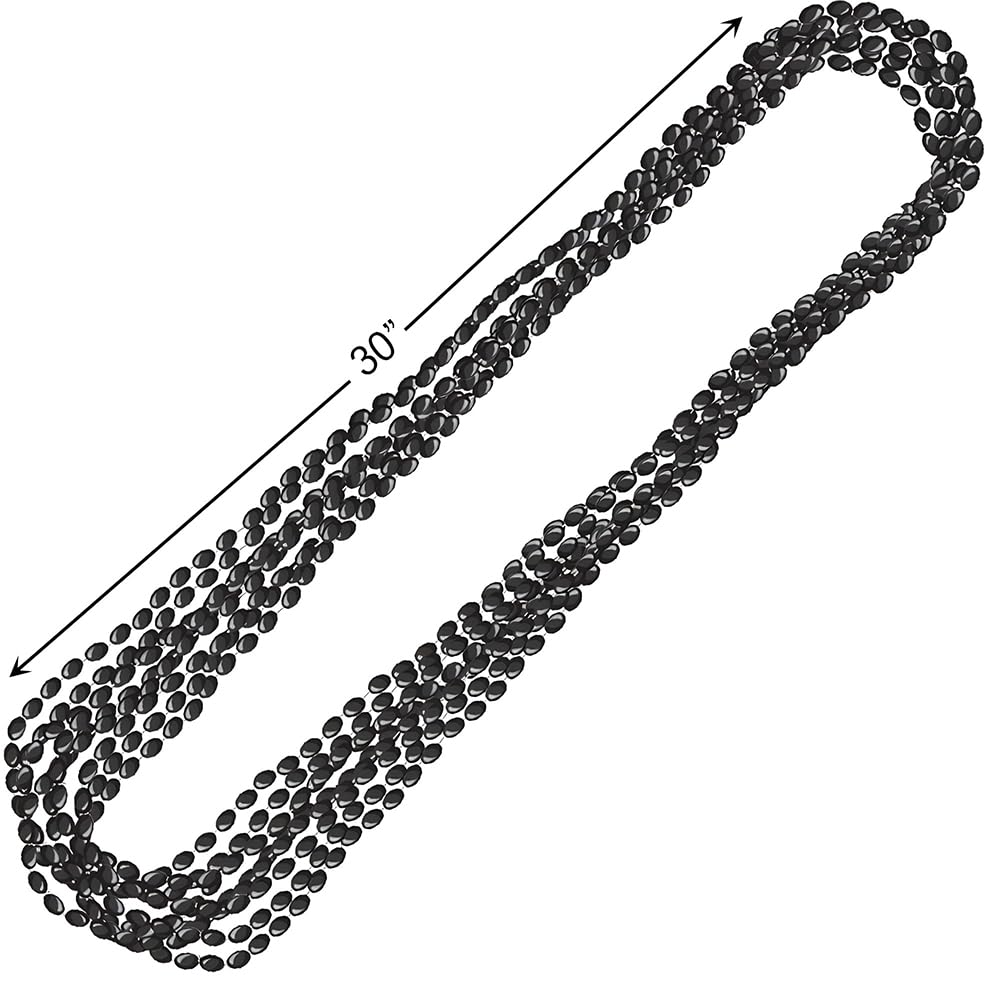 30" Black Metallic Bead Necklaces (Pack of 8) amscan Town Creek Trading Post - Free Shipping $50.00