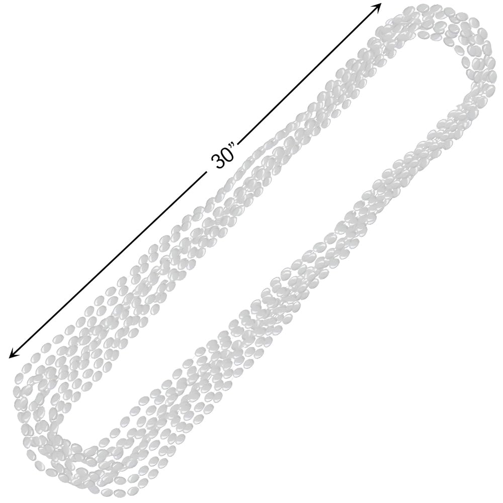 30" Silver Metallic Bead Necklaces (Pack of 8) amscan Town Creek Trading Post - Free Shipping $50.00