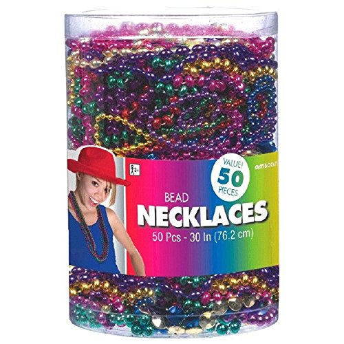 30" Rainbow Metallic Bead Necklaces (Pack of 50) amscan Town Creek Trading Post - Free Shipping $50.00