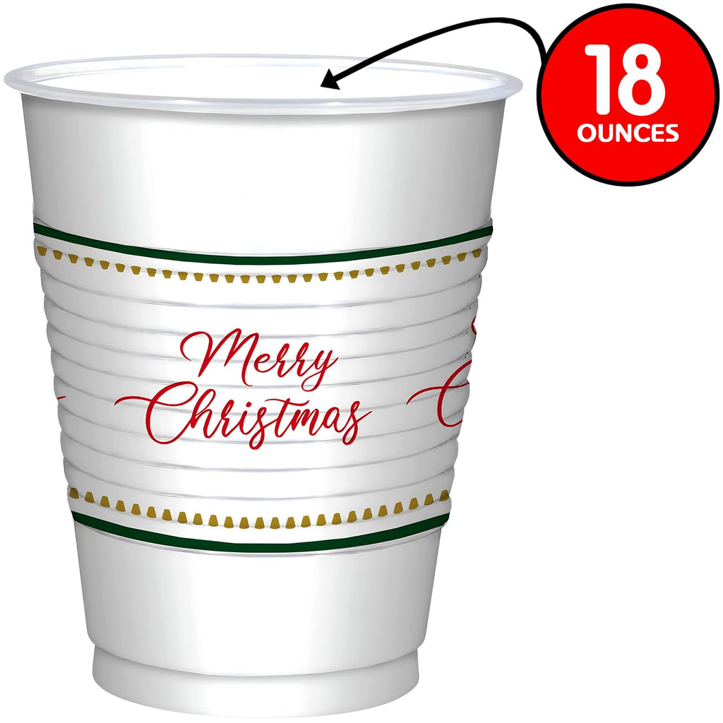 18 oz Merry Christmas Cups - 25 ct amscan Town Creek Trading Post - Free Shipping $50.00