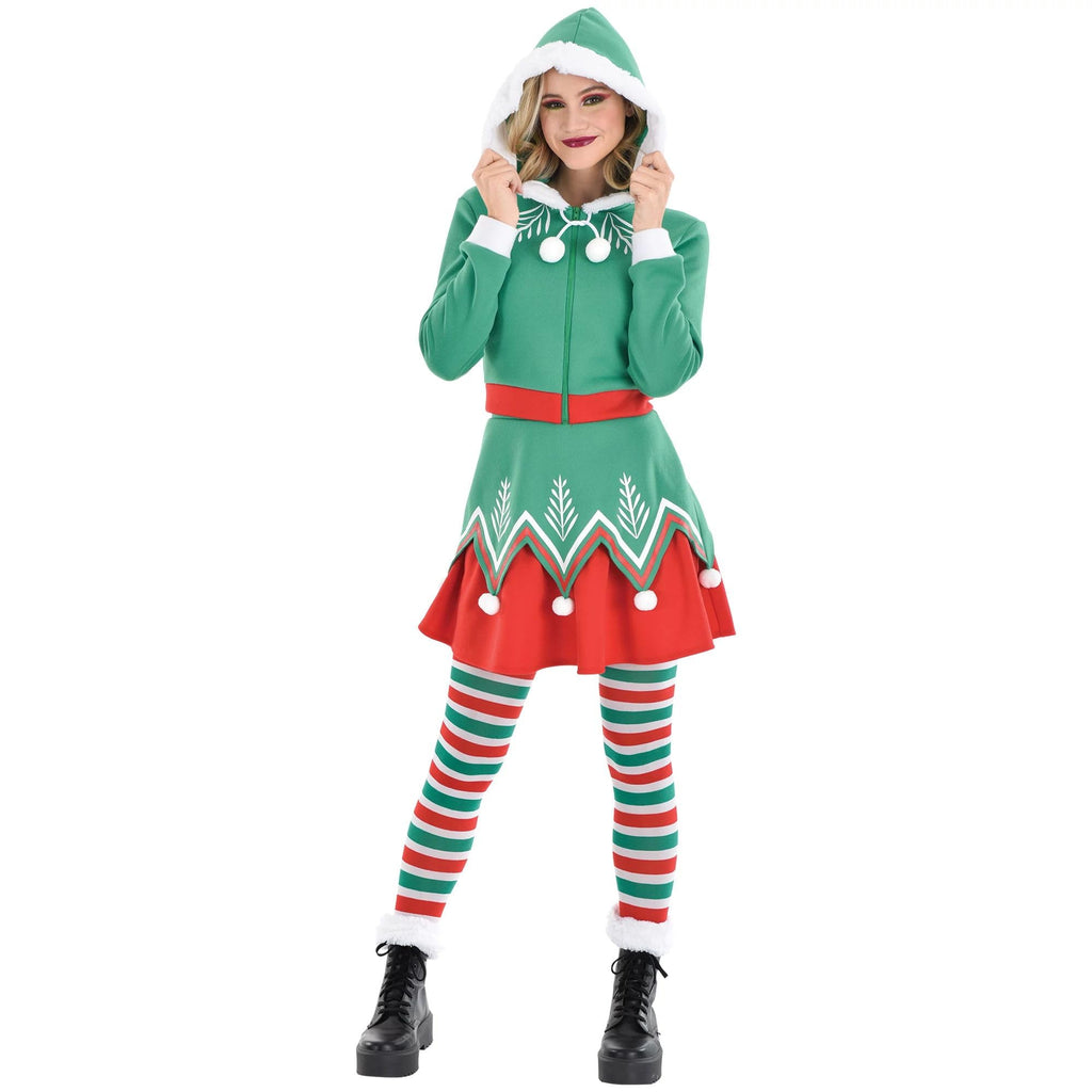 Red & Green Sassy Woman Elf-Costume (5-Piece Set) Medium amscan Town Creek Trading Post - Free Shipping $50.00