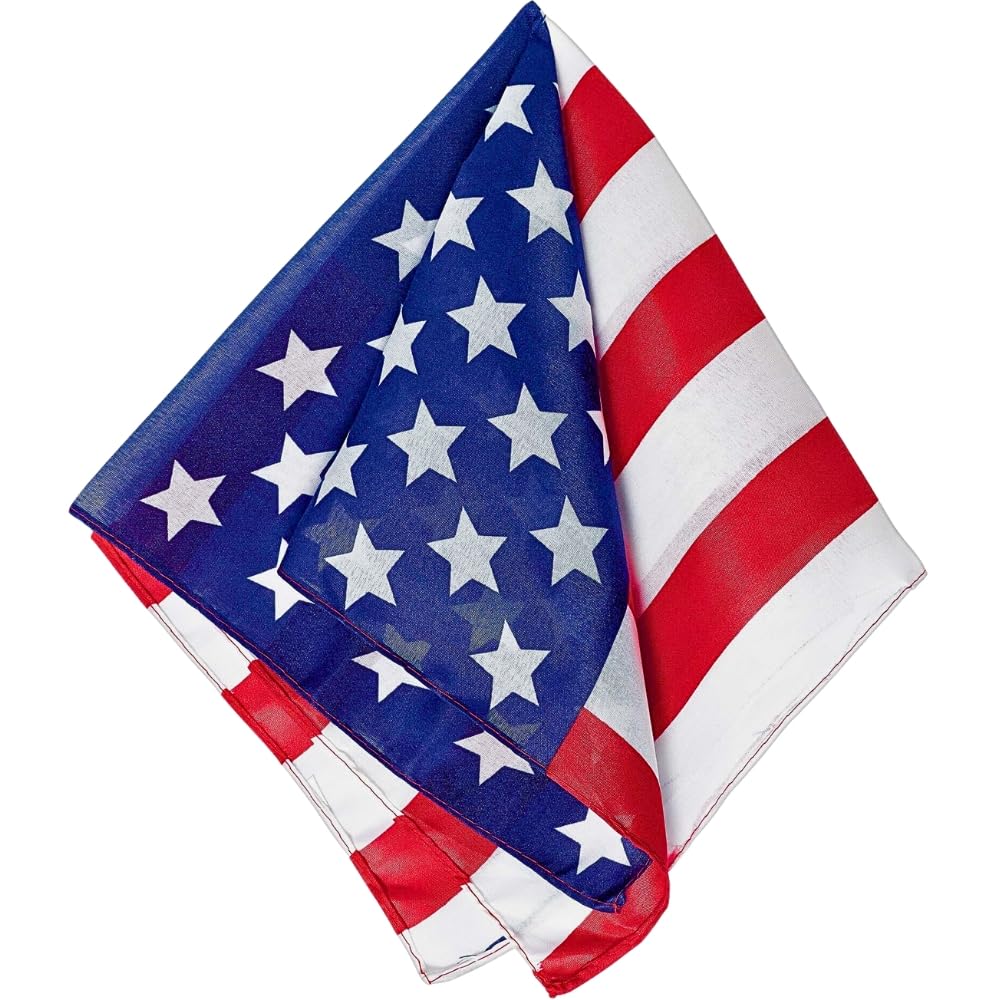 American Flag Polyester Bandana (20" x 20") amscan Town Creek Trading Post - Free Shipping $50.00