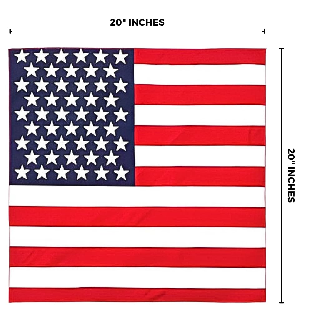 American Flag Polyester Bandana (20" x 20") amscan Town Creek Trading Post - Free Shipping $50.00