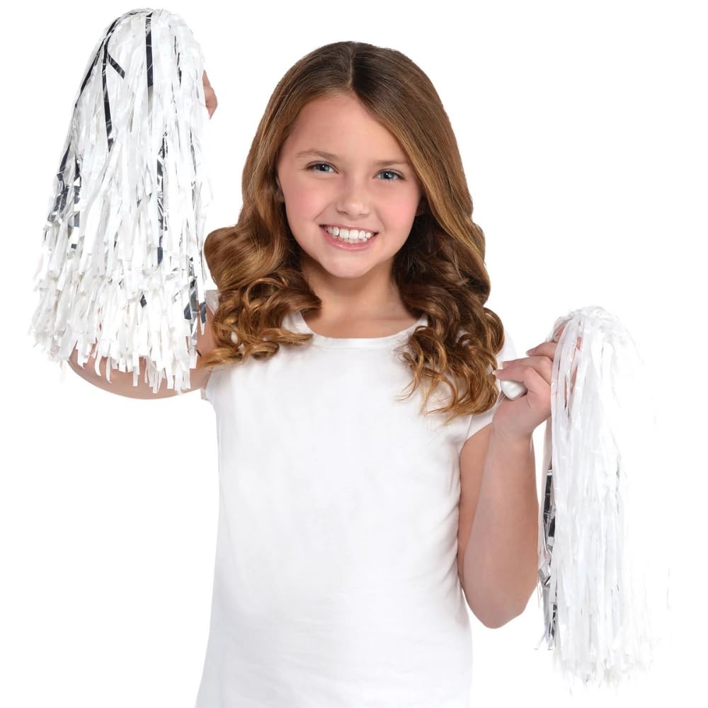 15" Cheer Leader Dance Team Pom Poms 2pk White amscan Town Creek Trading Post - Free Shipping $50.00