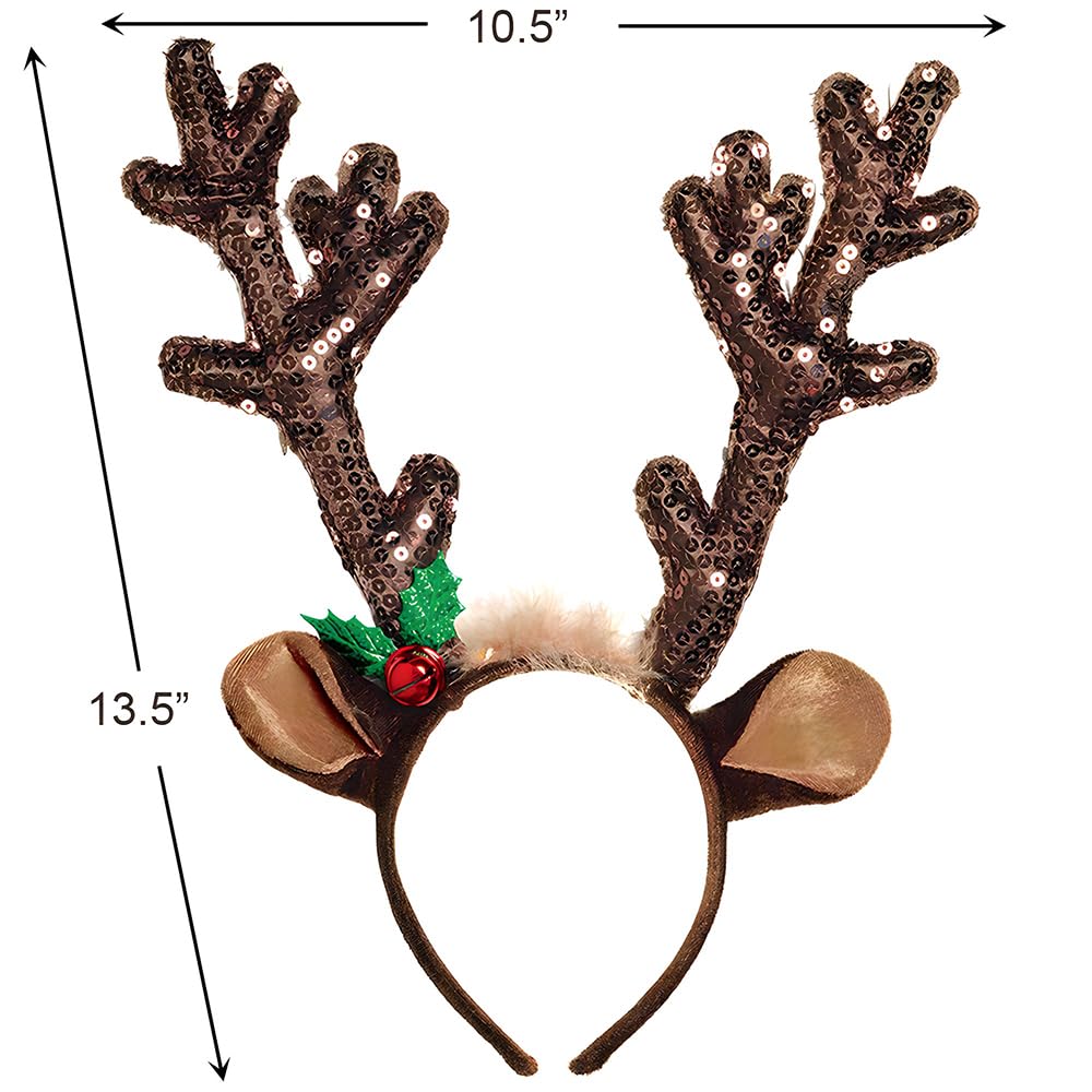 15" x 14" Reindeer Sequined Christmas Antler Headband amscan Town Creek Trading Post - Free Shipping $50.00