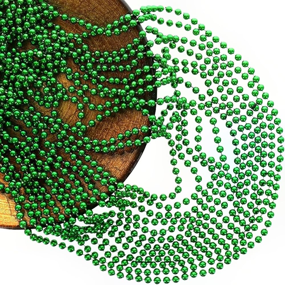 30" Green Metallic Bead Necklaces (50 Count) amscan Town Creek Trading Post - Free Shipping $50.00