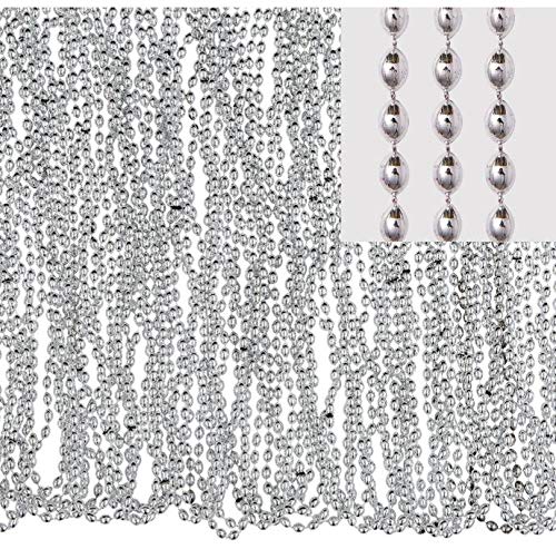 30" Silver Metallic Bead Necklaces - (50 Count) amscan Town Creek Trading Post - Free Shipping $50.00