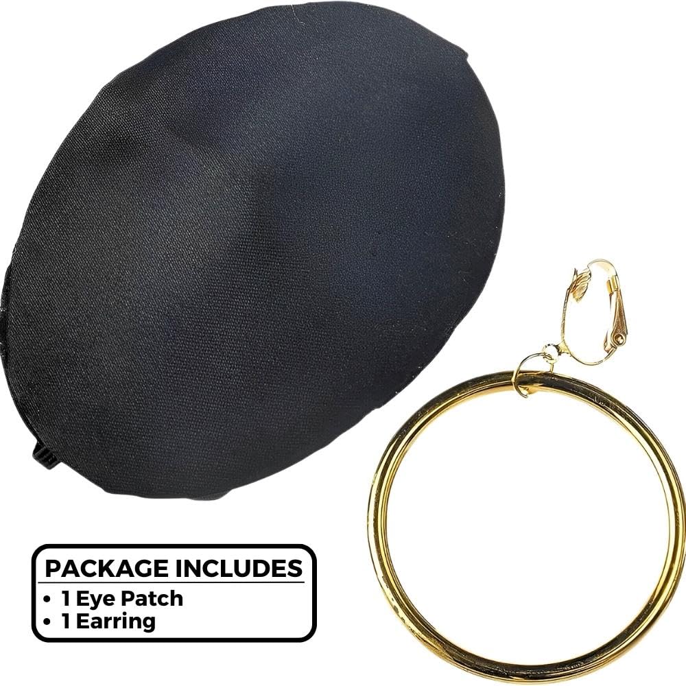 Classic Pirate Gold Earring & Black Eye Patch amscan Town Creek Trading Post - Free Shipping $50.00