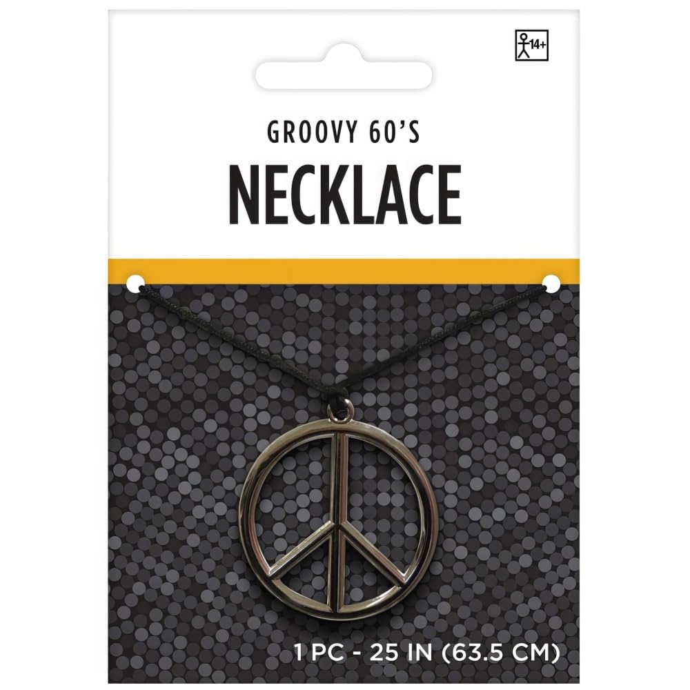 26.5" Peace Sign Necklace Black and Silver amscan Town Creek Trading Post - Free Shipping $50.00