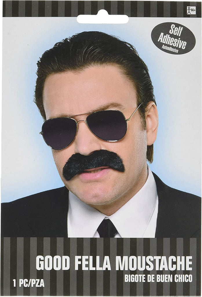 Thick Black Good Fella Gangster Moustache amscan Town Creek Trading Post - Free Shipping $50.00