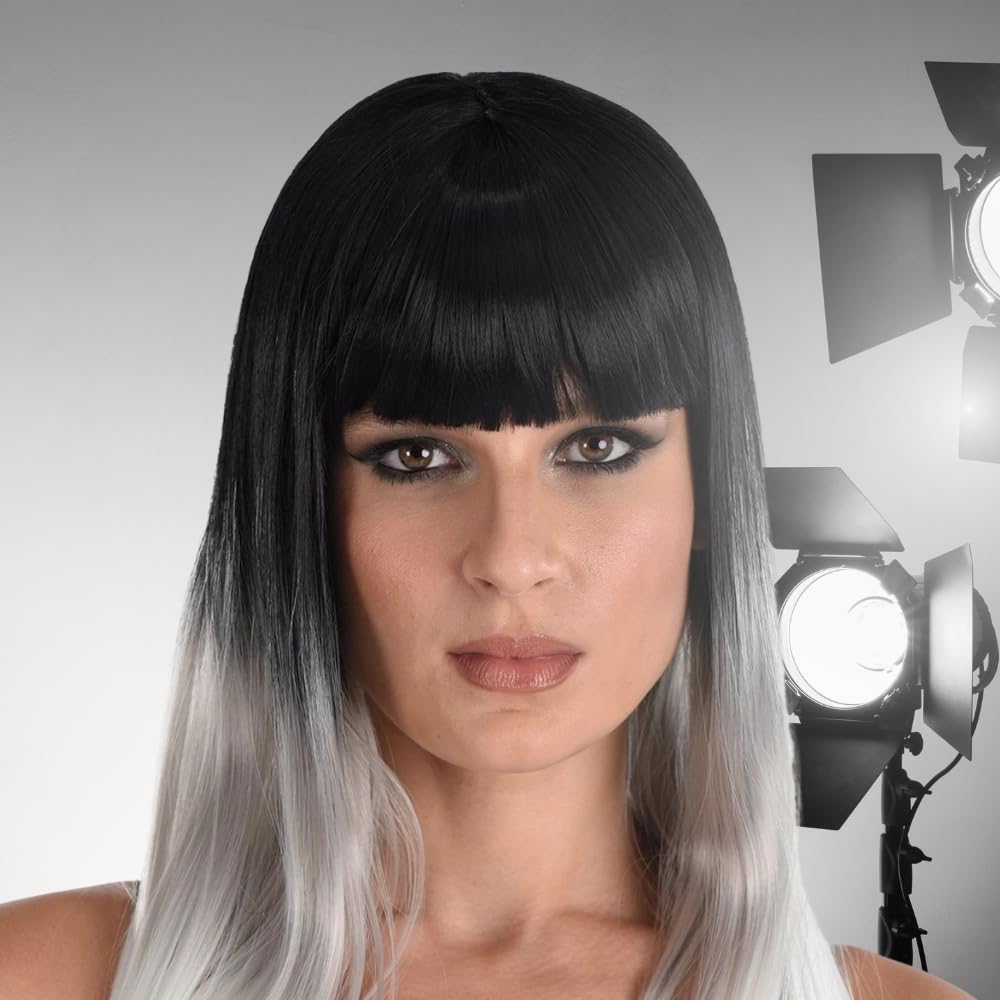 Black White Ombre Wig (Adult) amscan Town Creek Trading Post - Free Shipping $50.00