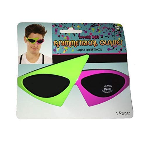 Asymmetric Glasses Neon Green and Hot Pink 5.6" x 6.5" amscan Town Creek Trading Post - Free Shipping $50.00