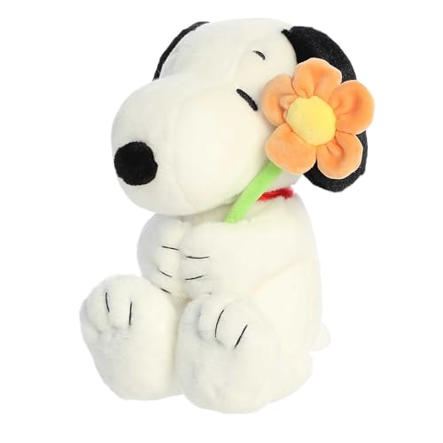 11" SNOOPY W/FLOWER plush by Aurora