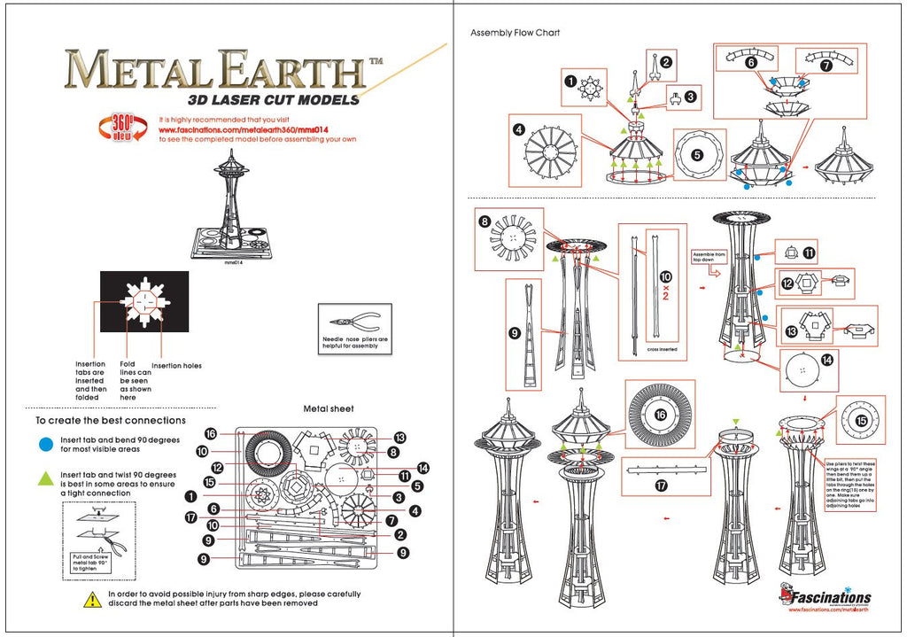 Seattle Space Needle Intricate 3D Metal Model Kit by Fascinations Metal Earth Fascinations Town Creek Trading Post - Free Shipping $50.00