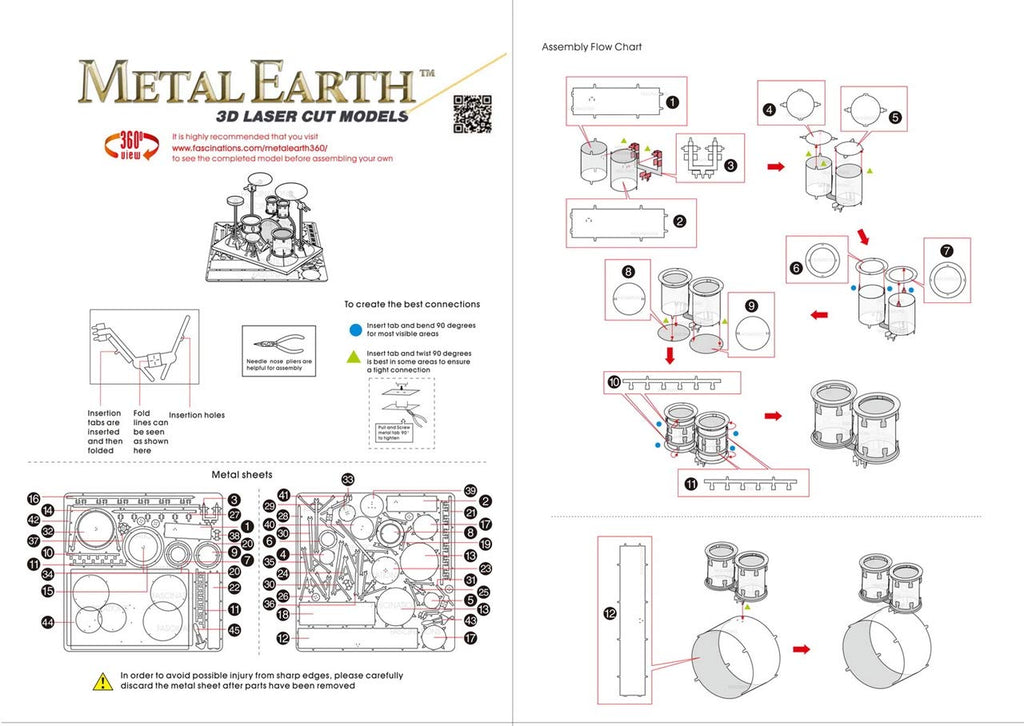 Drum Set by Fascinations Metal Earth Fascinations Town Creek Trading Post - Free Shipping $50.00