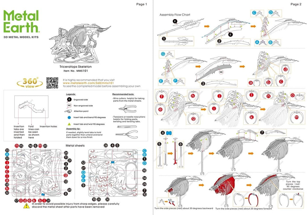 Triceratops Skeleton by Fascinations Metal Earth Fascinations Town Creek Trading Post - Free Shipping $50.00