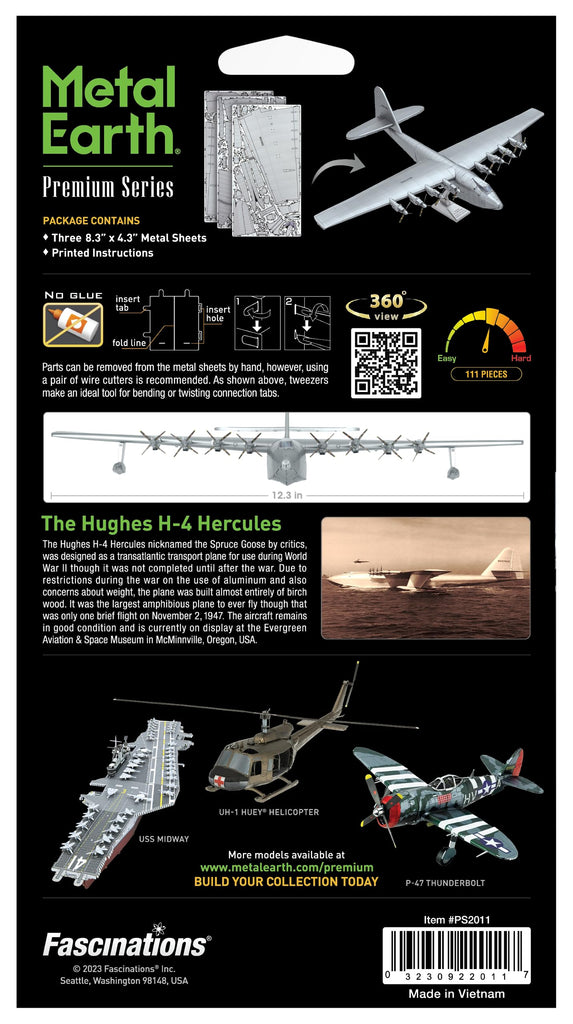 Spruce Goose Sea Plane - Hughes H-4 Hercules by Fascinations Metal Earth Fascinations Town Creek Trading Post - Free Shipping $50.00