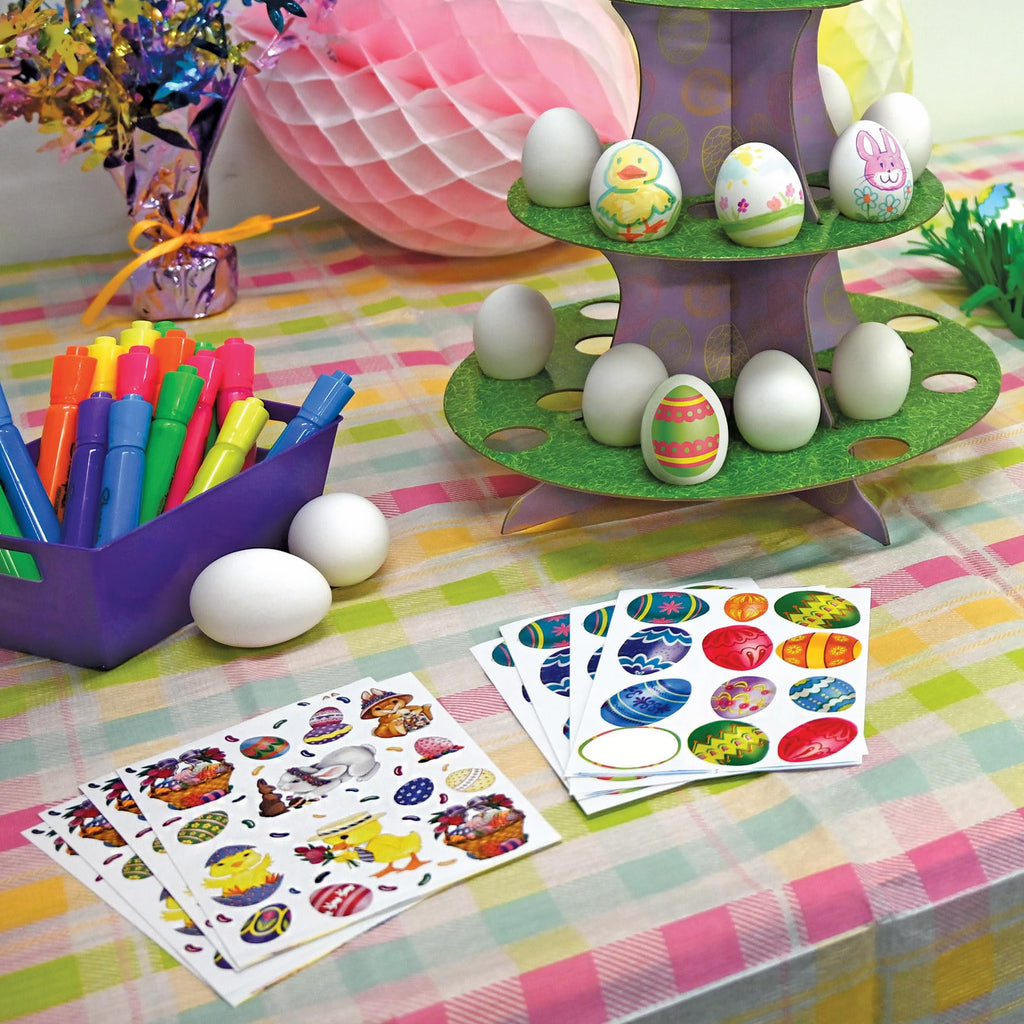 Beistle 4-Pack Easter Egg Stickers Sheet, 4-3/4 by 7-1/2-Inch Sheet Beistle Town Creek Trading Post - Free Shipping $50.00