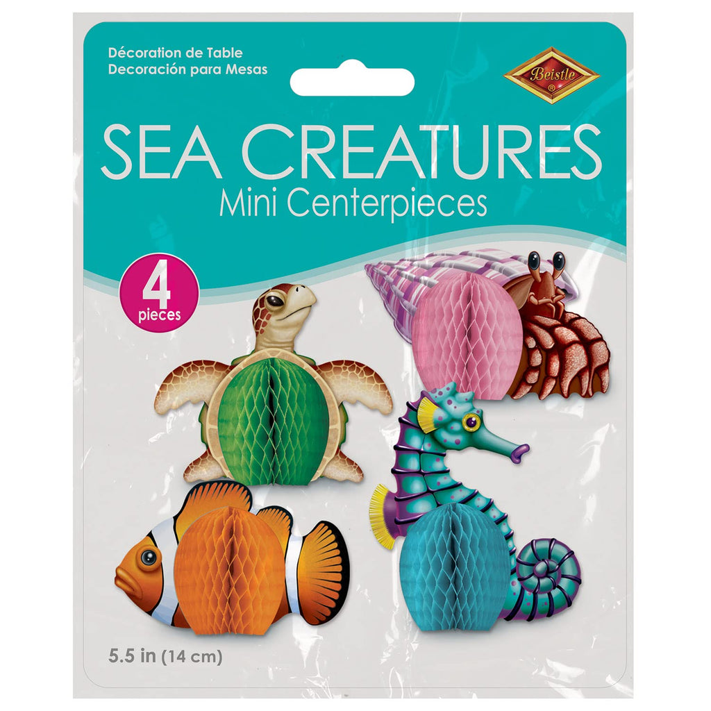 Sea Creatures Mini Centerpieces 5.5-Inch (4-Pcs) Beistle Town Creek Trading Post - Free Shipping $50.00