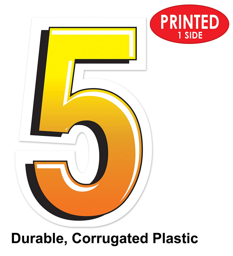 Beistle Plastic Number "5" Yard Sign With Metal Stakes - Happy Birthday Party Outdoor Lawn Decoration Beistle Town Creek Trading Post - Free Shipping $50.00