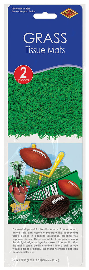 Beistle 2 Piece Novelty Tissue Paper Fake Grass Mats for Spring Summer Easter Party Decorations, 15" x 30", Green Beistle Town Creek Trading Post - Free Shipping $50.00