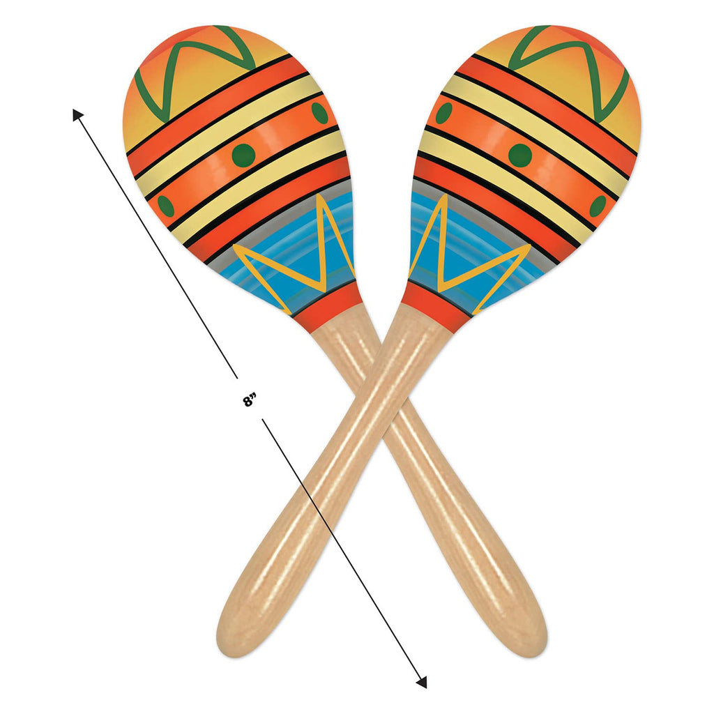 Beistle 2 Piece Mexican Fiesta Wooden Maracas Cinco De Mayo Noisemaker Party Favors Supplies, 8", Multicolored Beistle Town Creek Trading Post - Free Shipping $50.00