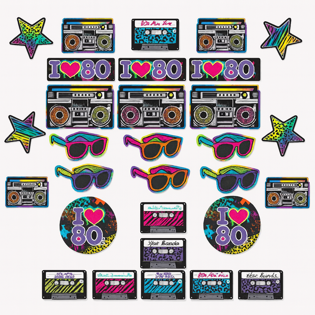 80's Mega Value Pack Party Cutout | 30 Pcs amscan Town Creek Trading Post - Free Shipping $50.00